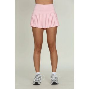 Gold hinge Almond Blossom Pink Pleated Activewear Lined Tennis Skirt Women's Med